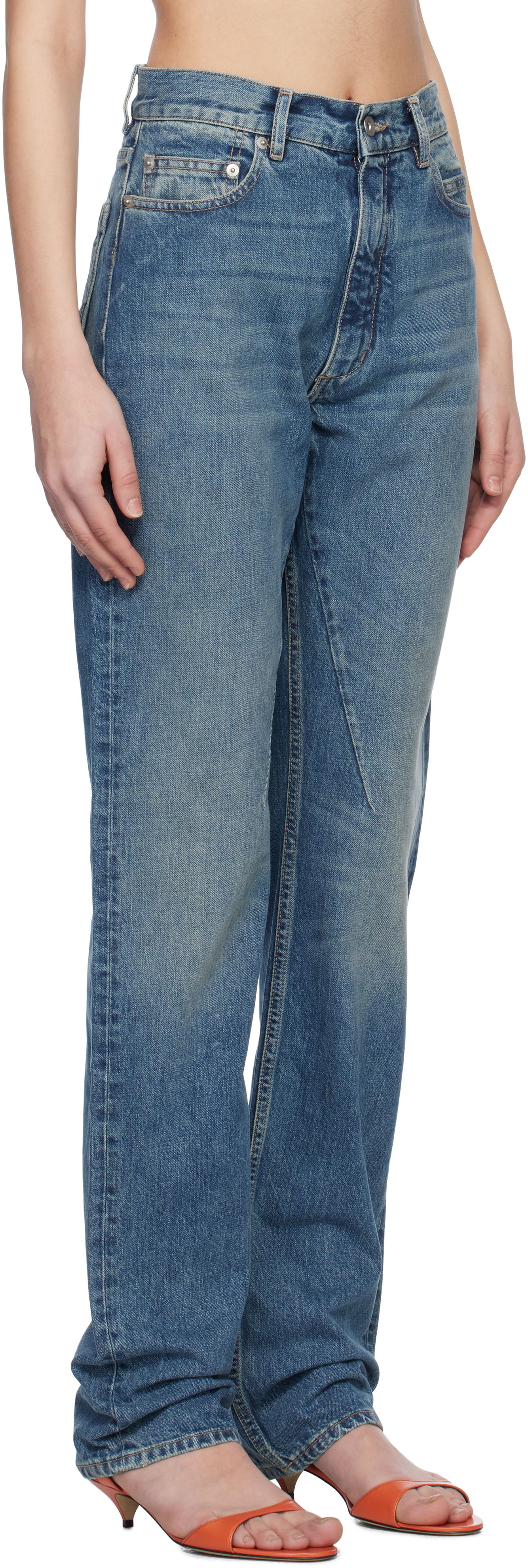 Džínsy Rick Owens Rick Owens DRKSHDW Hollywood Granbury Jeans Modrá | DS01E3315 DWB, 1