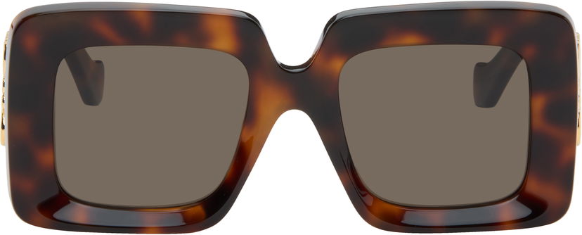 Slnečné okuliare Loewe Beveled Square Maxi Anagram Sunglasses Hnedá | LW40176U@5152E 840126866049