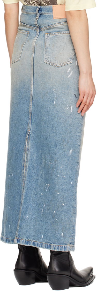 Sukňa Acne Studios Acne Studios Paint Splatter Denim Maxi Skirt Modrá | AF0426-, 2