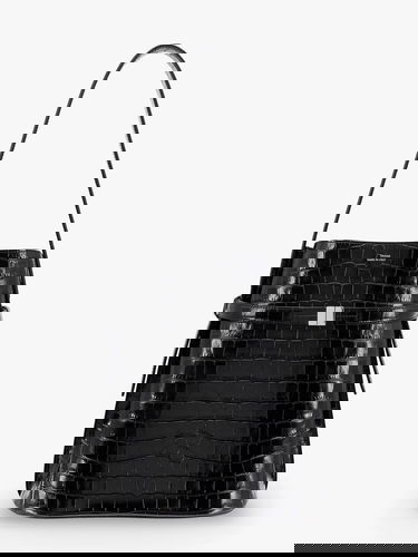 Taška cez rameno TOTEME Belted Croc-Effect Leather Shoulder Bag Čierna | 244WAL0048LE0076001, 0