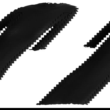 Tričko Baserange Omato Ribbed 3/4 Sleeve T-Shirt with Lettuce Edge and Exposed Seams Čierna | TTO3-RB-000-BLK, 1