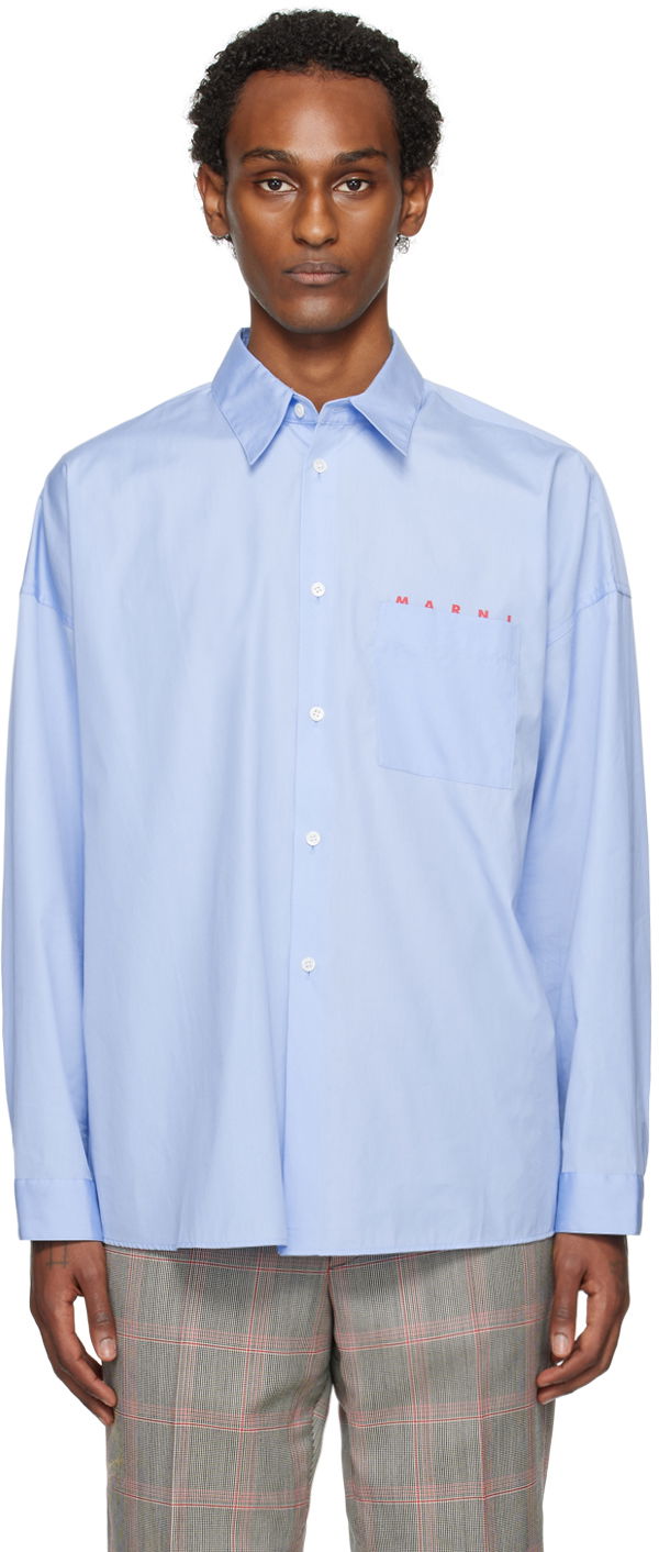 Košeľa Marni Oversized Shirt Modrá | CUMU0061P2 USCT88, 0