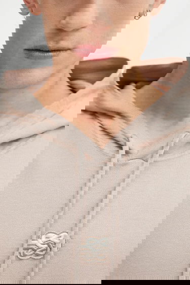 Mikina Filling Pieces Knit Hoodie with Applique Béžová | 422532500265, 3