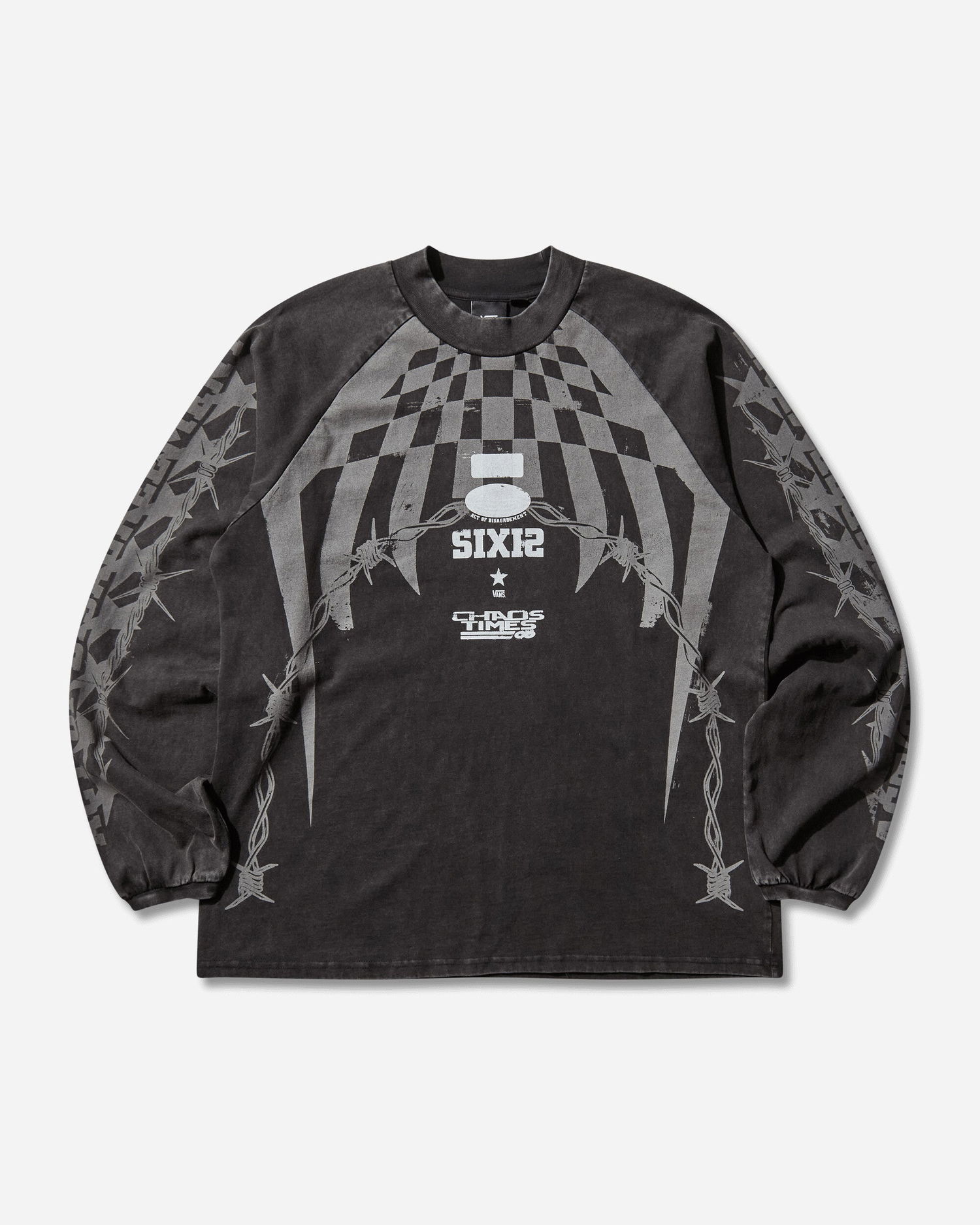 Tričko Vans Act of Disagreement Hazard Longsleeve T-Shirt Čierna | VN000RPWBLK1, 1