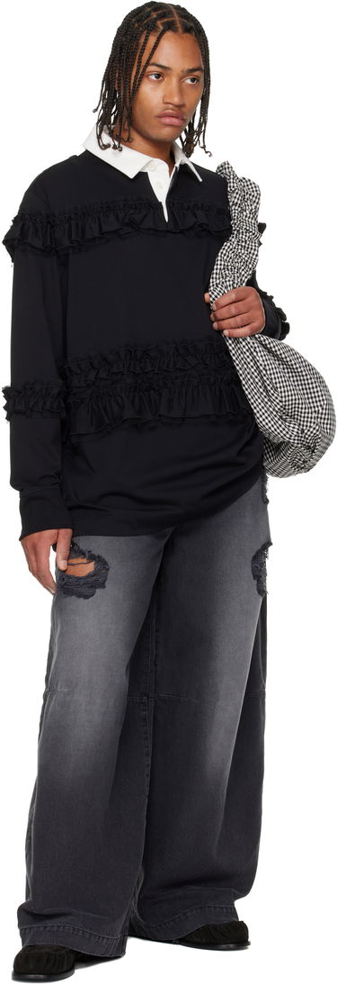 Polo tričko Simone Rocha Simone Rocha Ruffle Rugby Polo Čierna | 5360 1282, 3