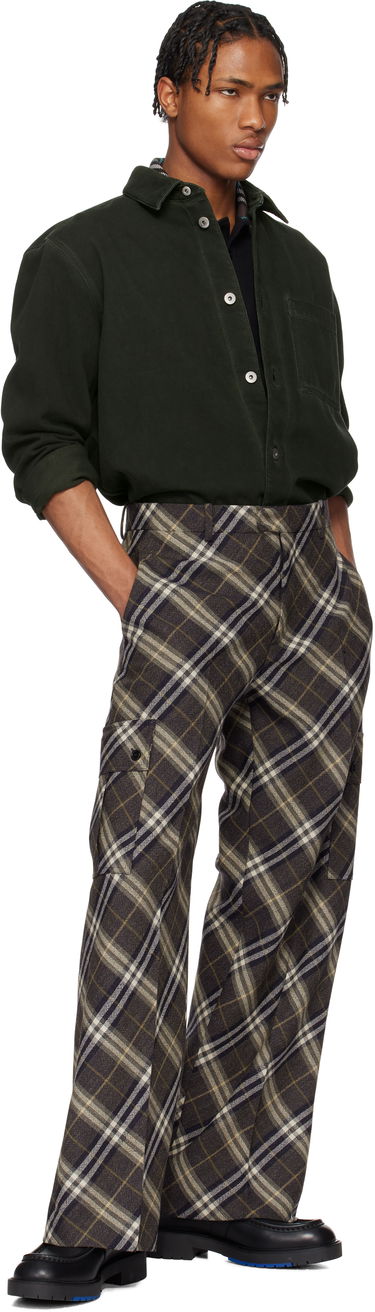 Cargo nohavice Burberry Burberry Check Wool Tailored Cargo Pants Hnedá | 8102488, 3