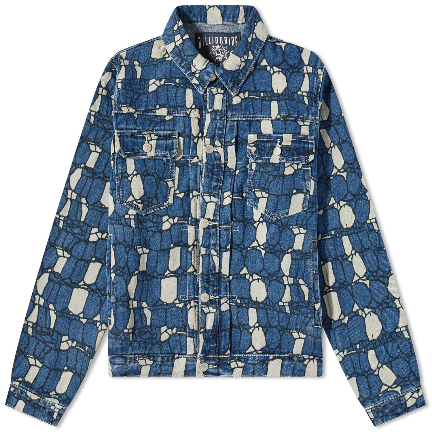 Bunda BILLIONAIRE BOYS CLUB Gator Camo Denim Jacket Modrá | B23209-BLE, 0