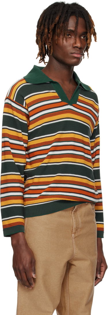 Sveter Bode Bode Parakeet Stripe Long Sleeve Polo Rôznofarebný | MRS25KT022, 1