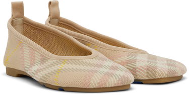 Oblečenie Burberry Burberry Check Knit Ballerina Flats Béžová | 8101053, 3