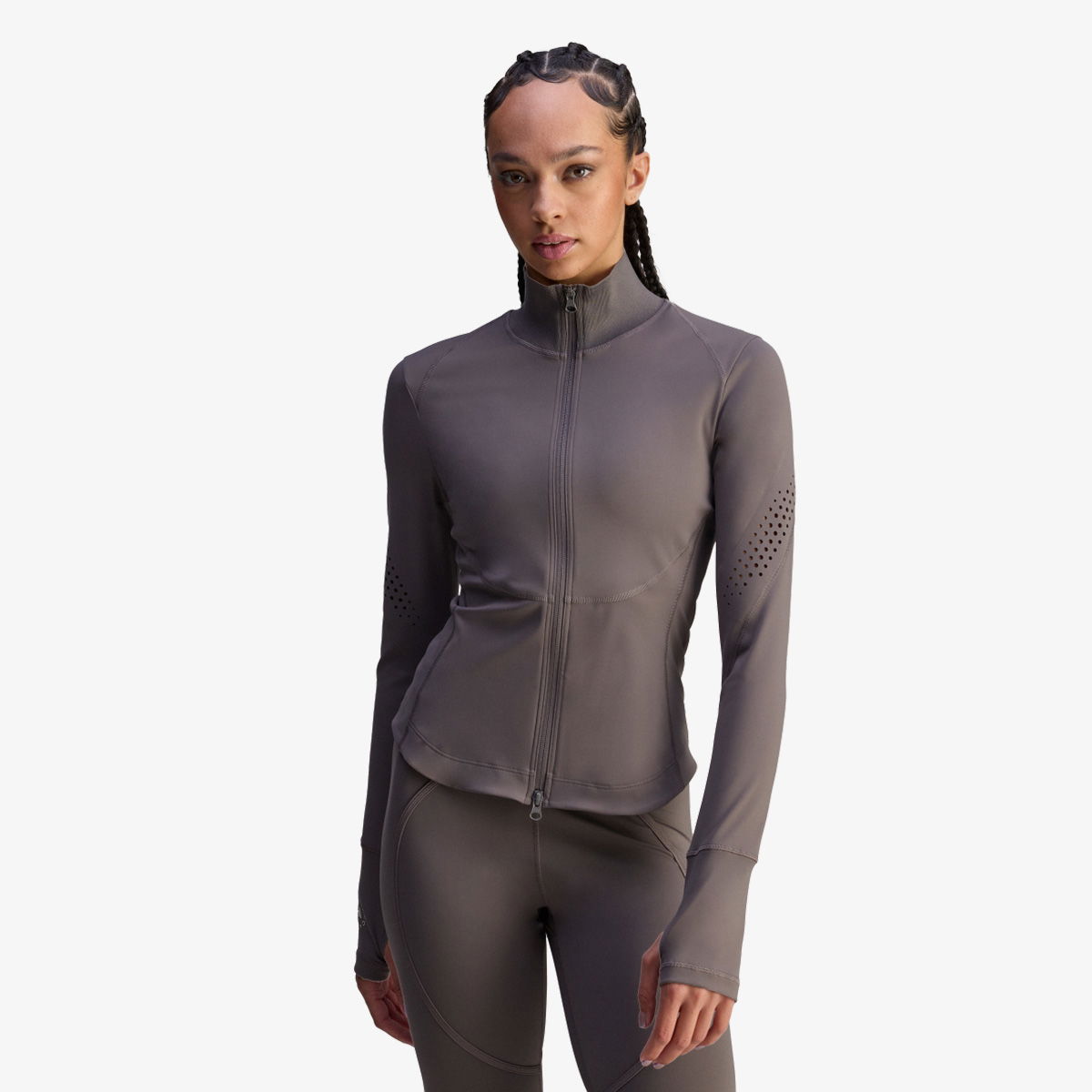 Bunda adidas Performance Stella McCartney Perforated Training Jacket Šedá | JW4553, 1