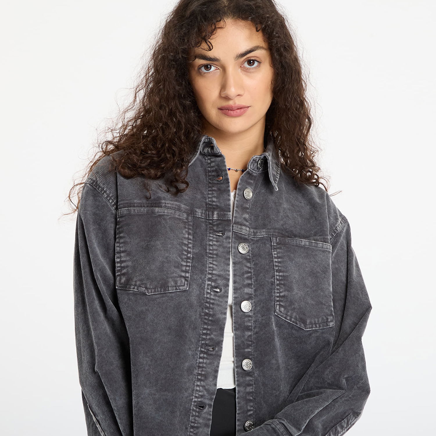 Bunda Samsoe Samsoe Sasofie Patch Pocket Corduroy Shirt Jacket Šedá | F25300122_190201TPX, 1