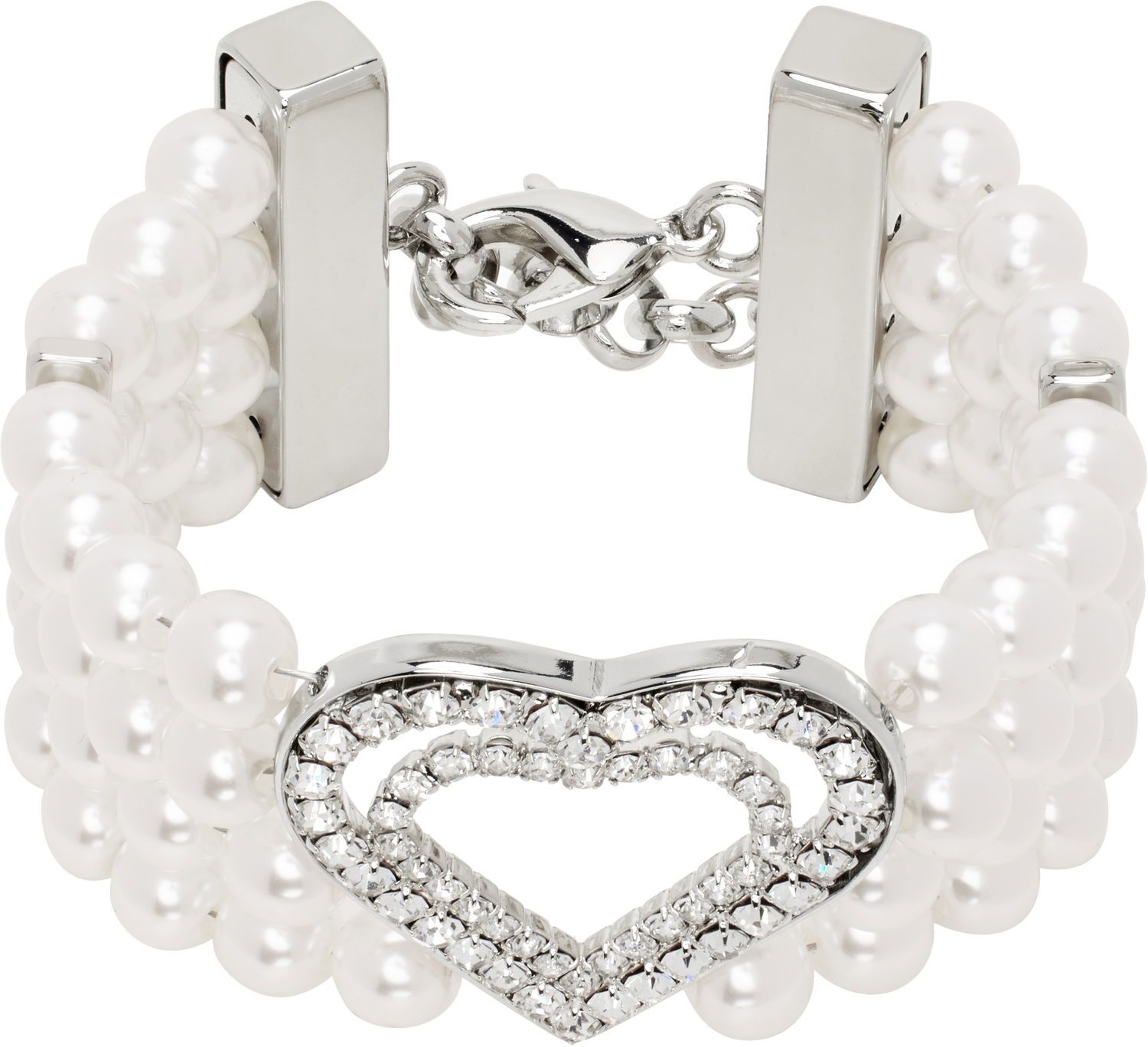 Náramok Blumarine Blumarine Faux-Pearl Heart Bracelet Biela | P522W330A, 0
