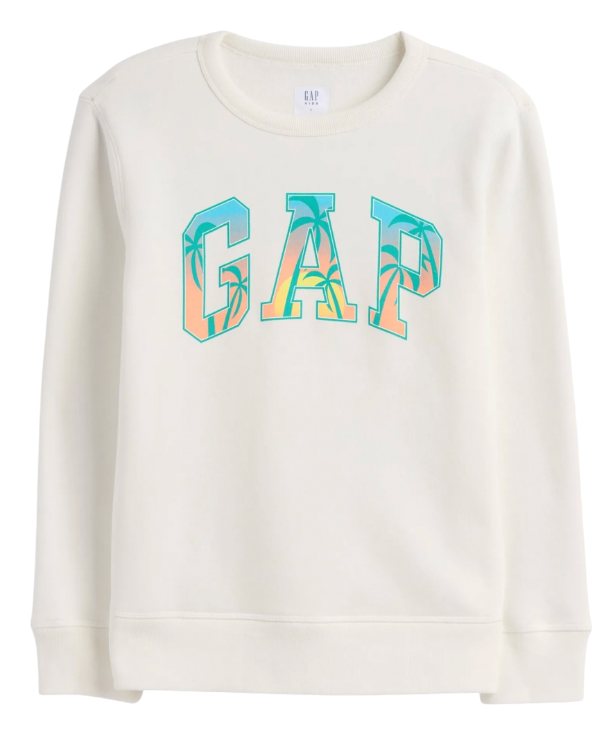 Mikina GAP Tropical Palm Tree Crewneck Sweatshirt Biela | gap770622-03, 0