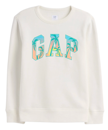 Mikina GAP Tropical Palm Tree Crewneck Sweatshirt Biela | gap770622-03, 0
