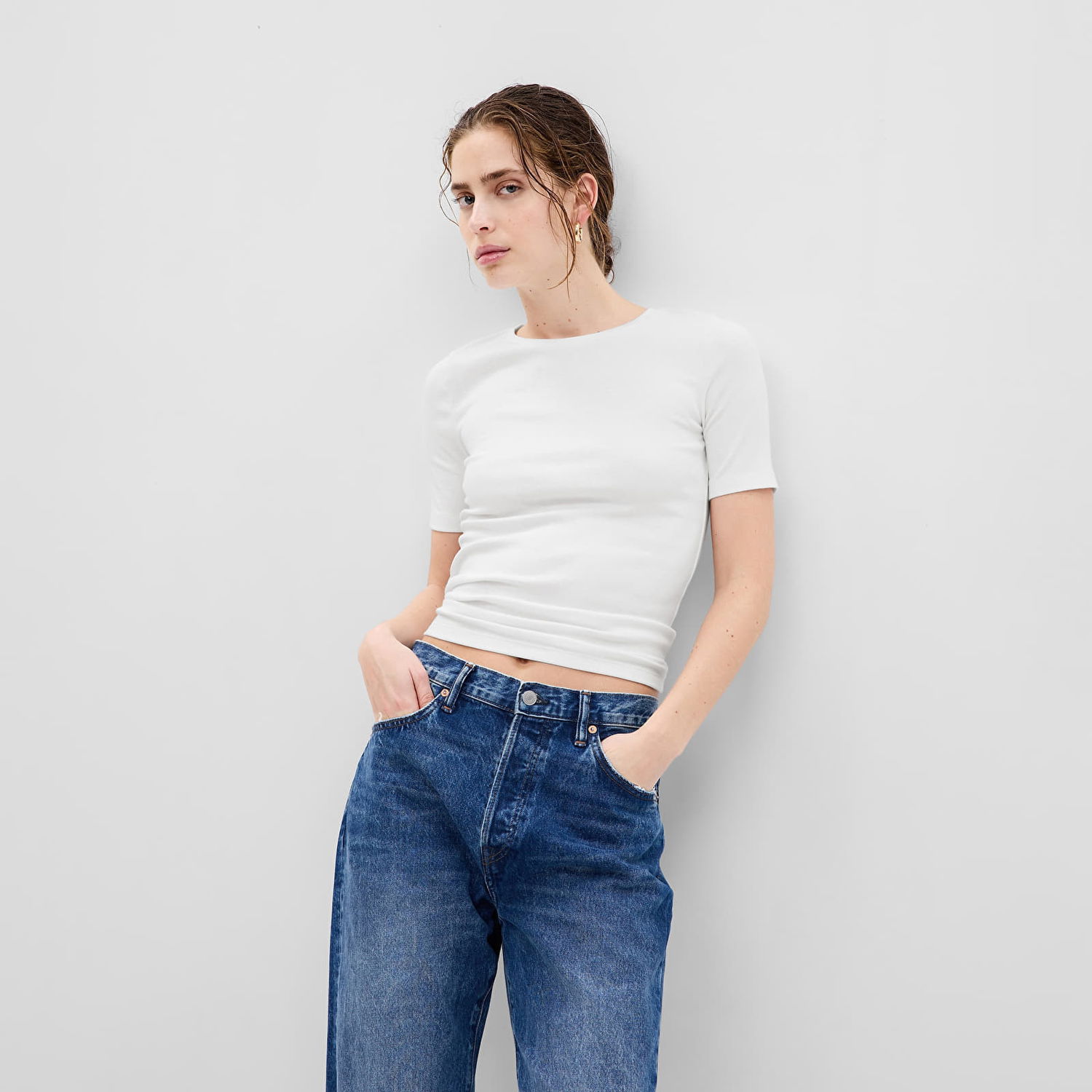 Tričko GAP Modern Crewneck T-Shirt Fresh White Biela | 540635-03, 0