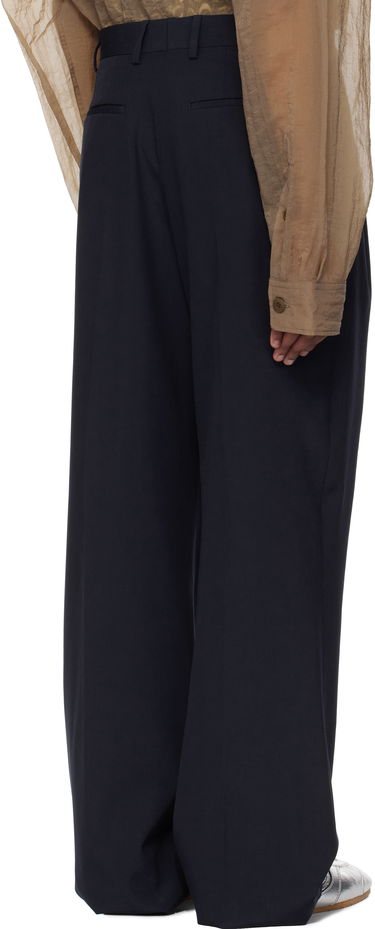 Nohavice Dries Van Noten Dries Van Noten Wool Straight-Leg Trousers Navy | 251-020914-1063, 2