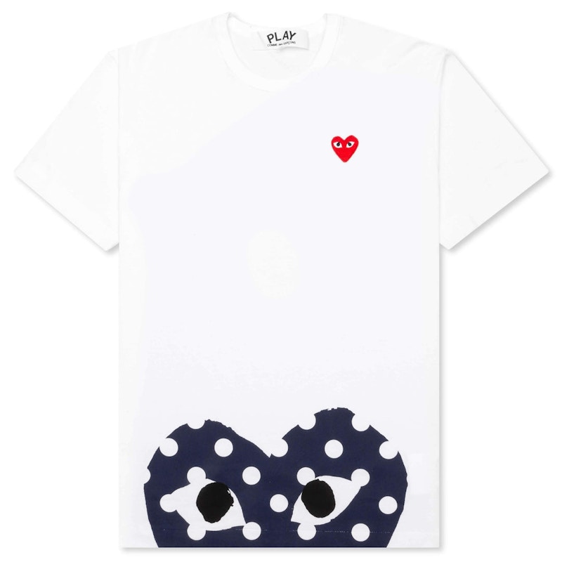 Tričko Comme des Garçons Play Half Heart Dotted T-Shirt Biela | AZ-T235-051-1