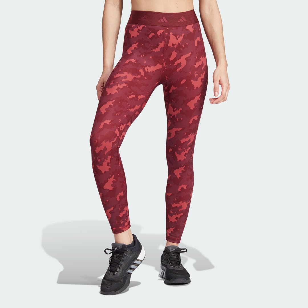 Legíny adidas Originals Techfit Camo 7/8 Červená | IJ6874, 1
