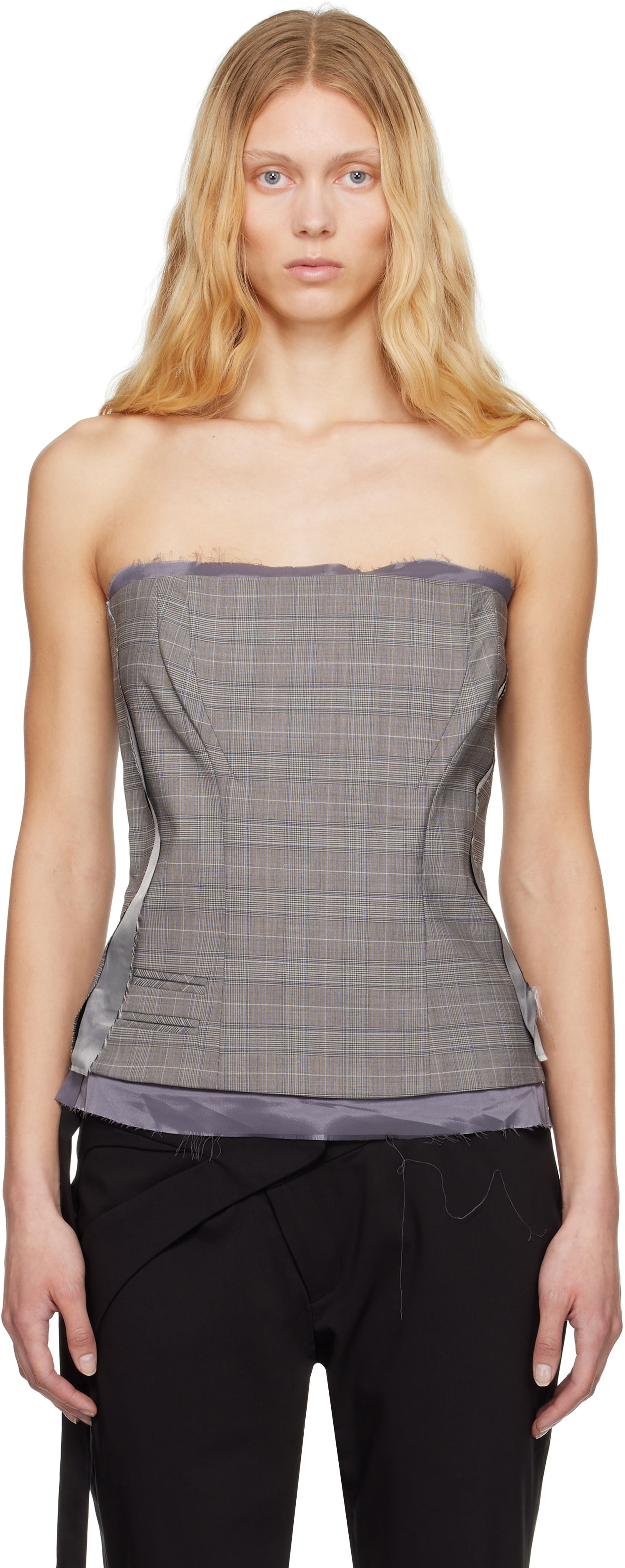 Crop Top Ottolinger Ottolinger Suit Corsage Top Šedá | 123-103023-02, 0