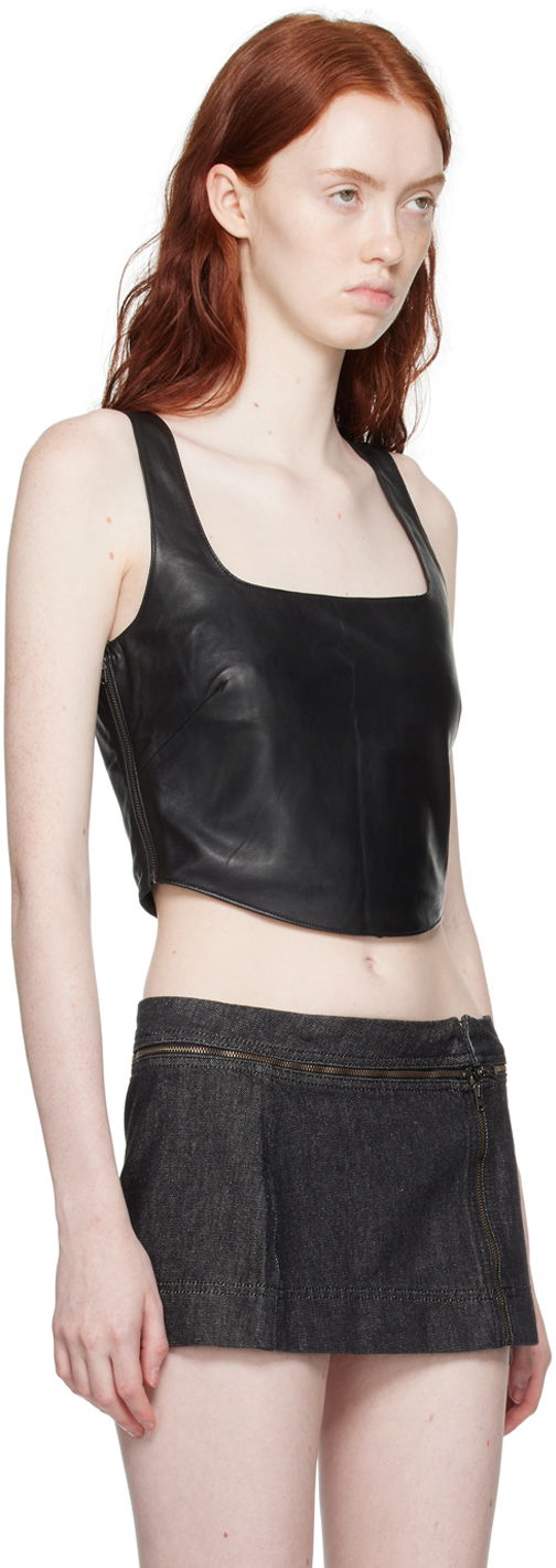 Tielko Miaou Miaou Zola Leather Tank Top Čierna | 7102RLBLK, 1