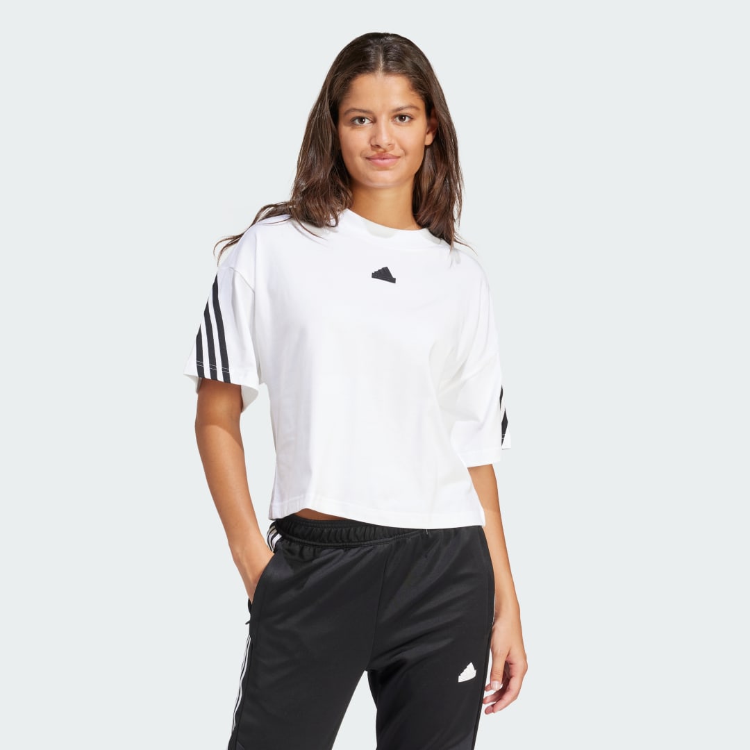 Tričko adidas Performance Future Icons 3-Stripes Cropped T-Shirt Biela | IV5270, 0