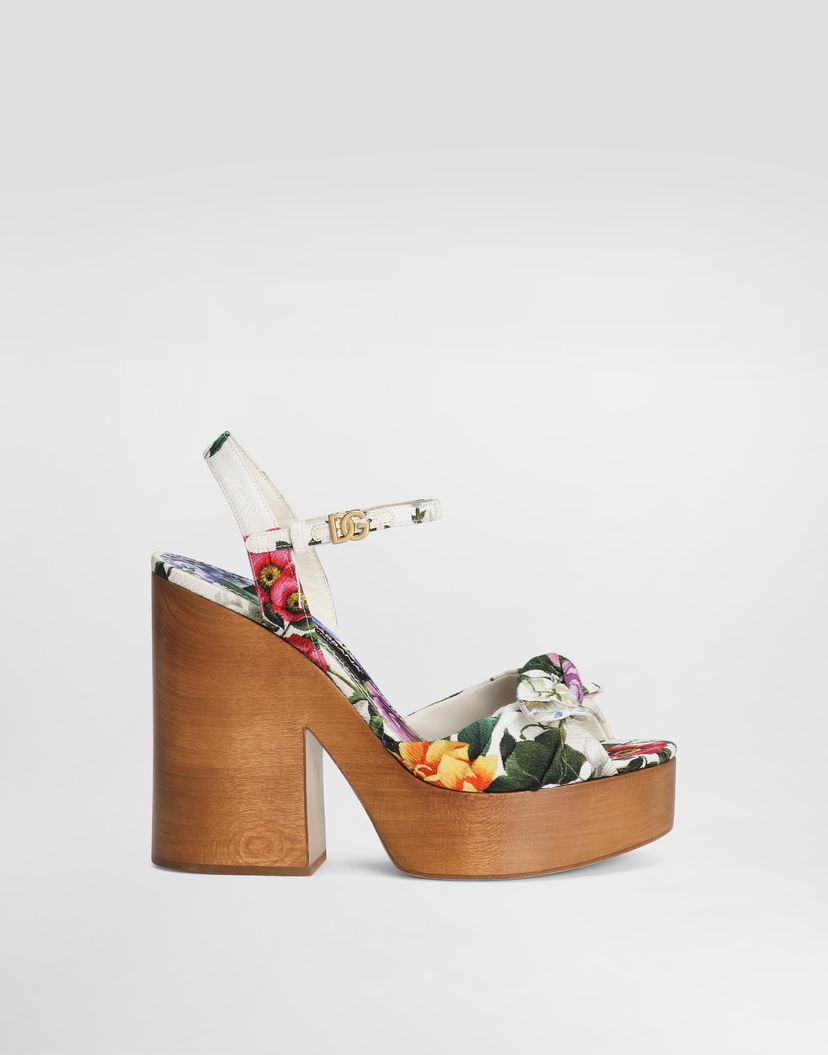Tenisky a topánky Dolce & Gabbana Jacquard Floral Platform Sandals Rôznofarebný | CZ0322A6P73HA5KT