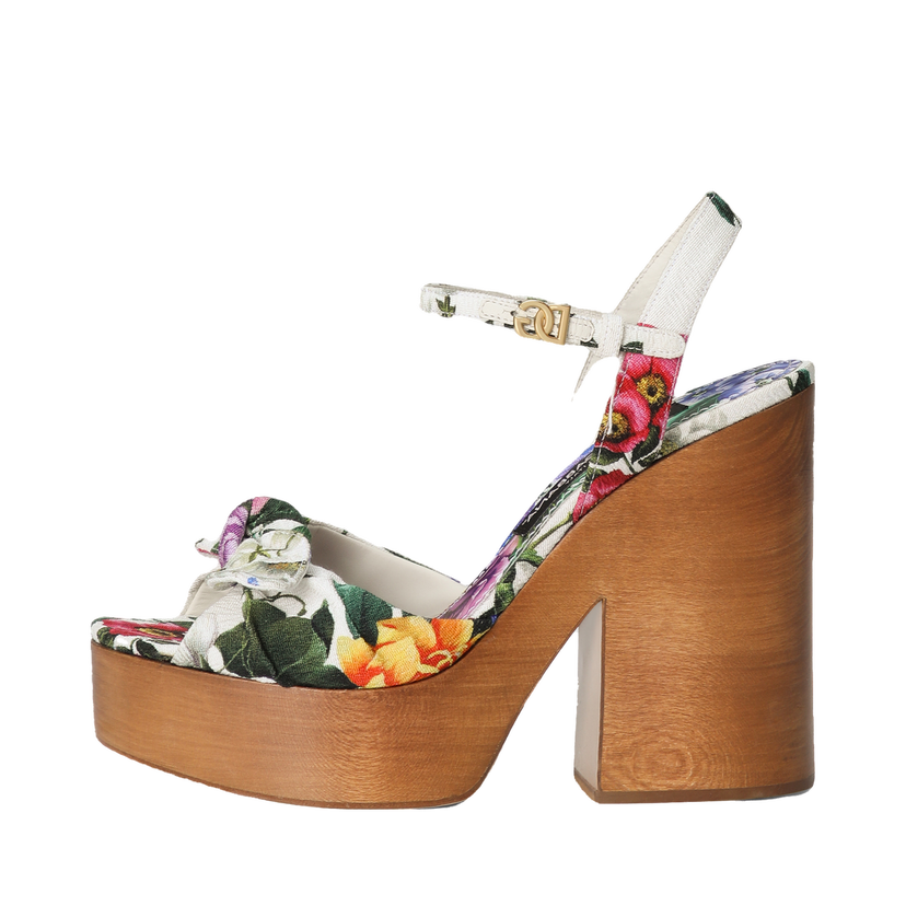 Tenisky a topánky Dolce & Gabbana Jacquard Floral Platform Sandals Rôznofarebný | CZ0322A6P73HA5KT