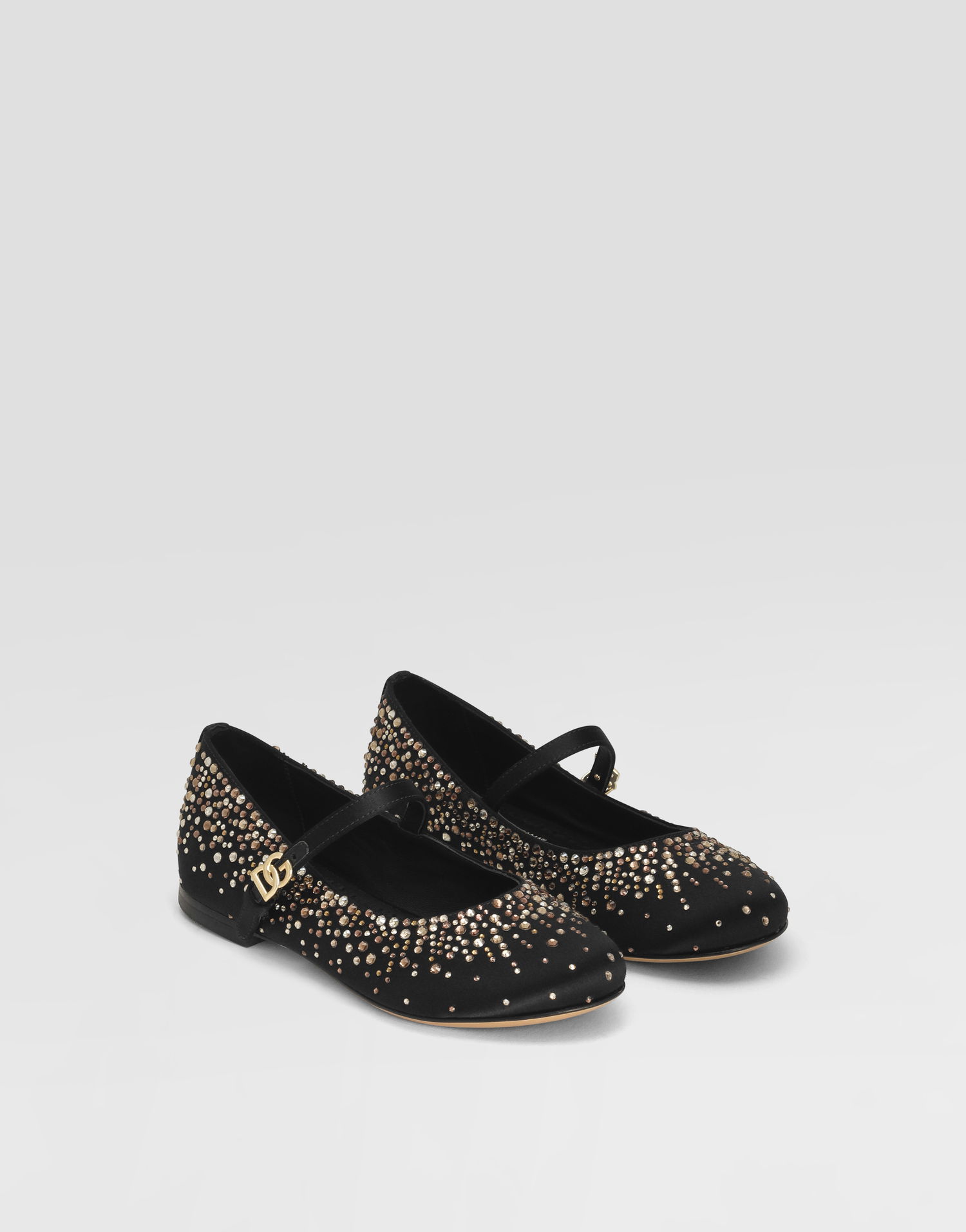 Tenisky a topánky Dolce & Gabbana Dolce & Gabbana Satin Ballet Flats With Rhinestones Čierna | D11274A572380999, 1