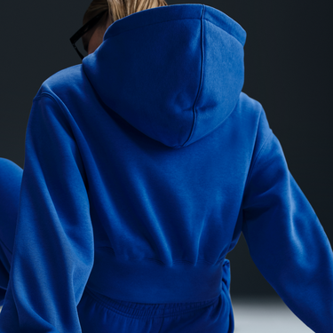 Mikina Nike Sportswear Phoenix Fleece Cropped Full-Zip Hoodie Modrá | HJ0940-480, 4