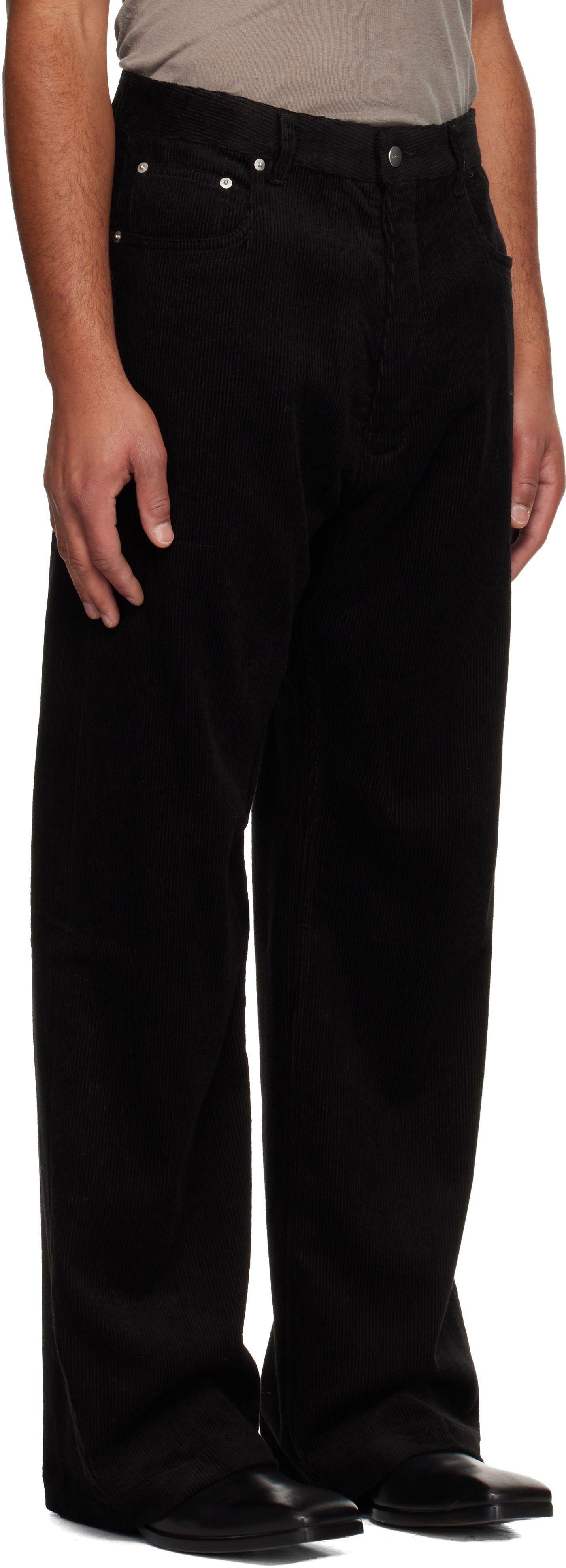 Nohavice Rick Owens Corduroy Concordians Geth Trousers Čierna | RU02E1333 MLC9, 1
