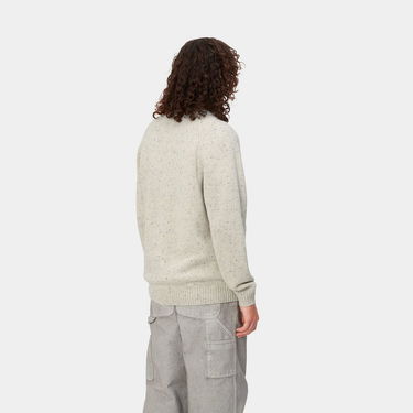 Mikina Carhartt WIP Anglistic Sweater "Speckled Salt" Šedá | I010977_1T7_XX, 2