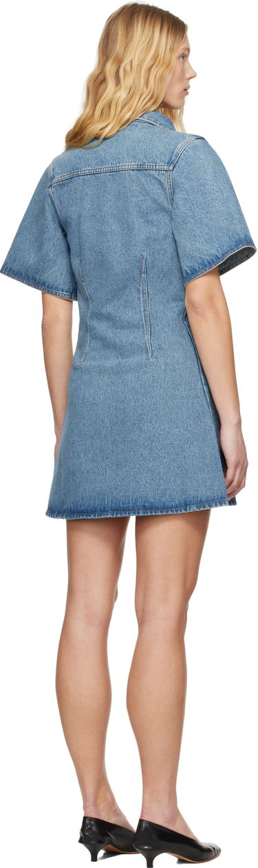 Šaty AMI AMI Paris Short Sleeve Denim Minidress Modrá | FDR404.DE0046, 2