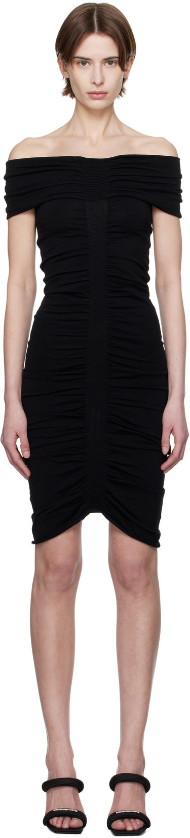 Šaty Alexander Wang Alexander Wang Ruched Mini Dress Čierna | 1KC1256030, 0