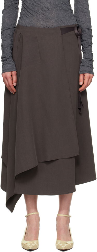Sukňa OUR LEGACY Our Legacy Spinnaker Midi Wrap Skirt Hnedá | W2254SCP, 0