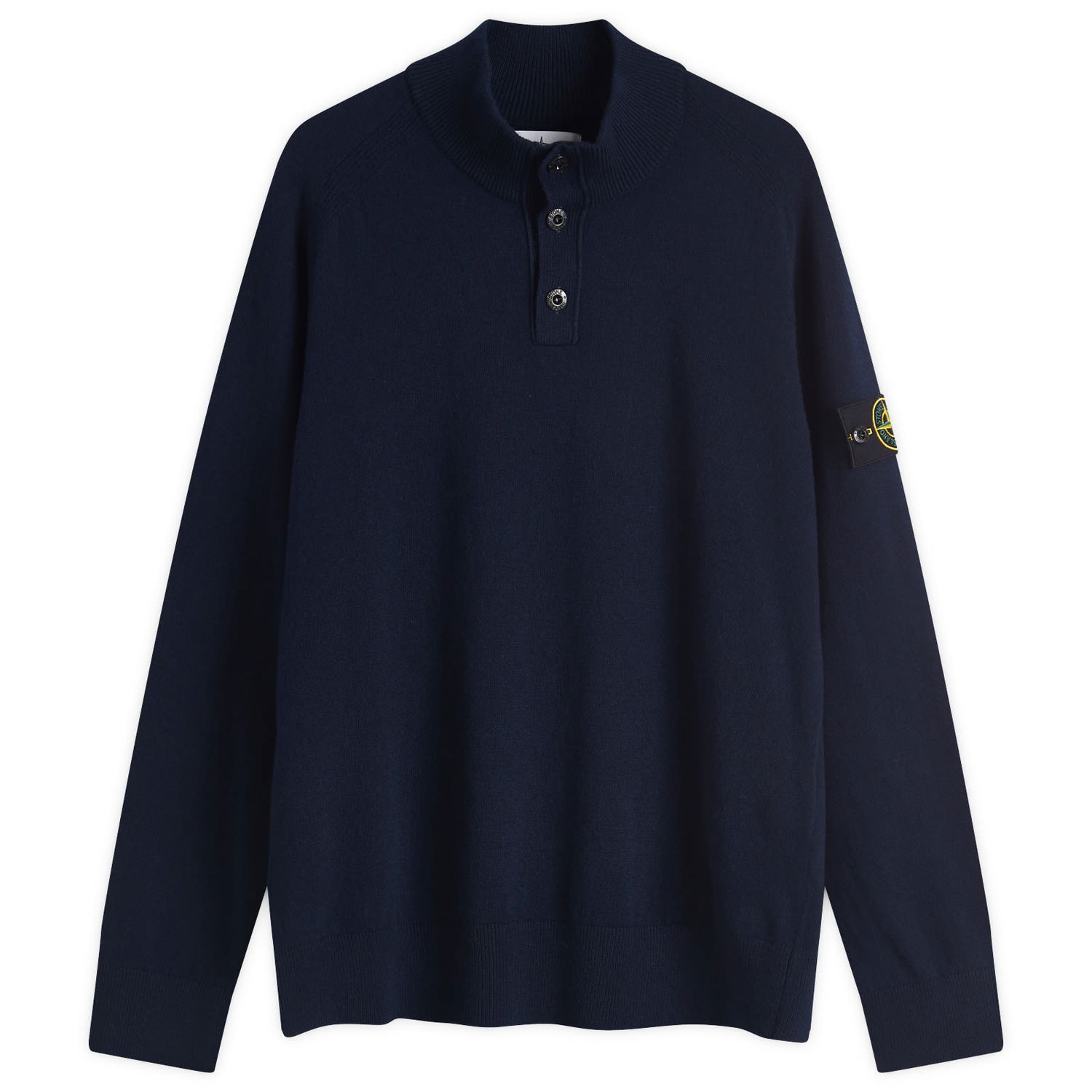 Sveter Stone Island Stone Island Geelong Wool Half Button Knit, Large Navy | K1S155100043-V0020, 0