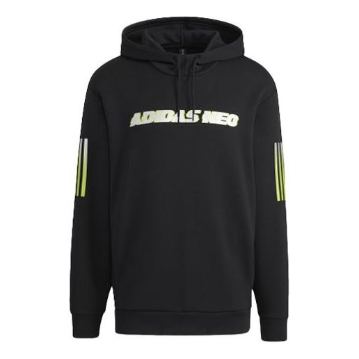Mikina adidas Originals Neo Logo Print Stripe Loose Hoodie Čierna | H45192, 0