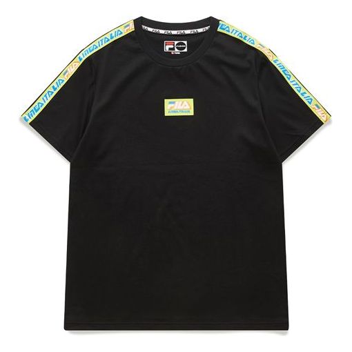 Tričko FILA Fusion Logo Shoulder Tape T-Shirt Čierna | T11M026104F-BK