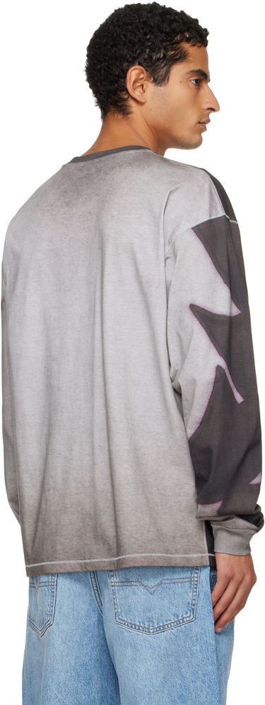 Tričko Diesel VESEL Industry Graphic Faded Long-Sleeve Crewneck T-shirt Šedá | A21854-0BKBY-98BA, 2
