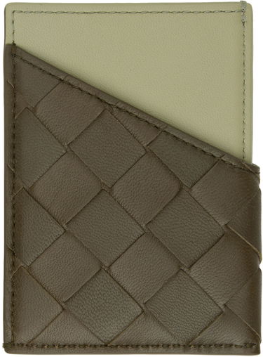 Peňaženka Bottega Veneta Intrecciato Diagonal Card Holder Zelené | 787795V47H1, 0