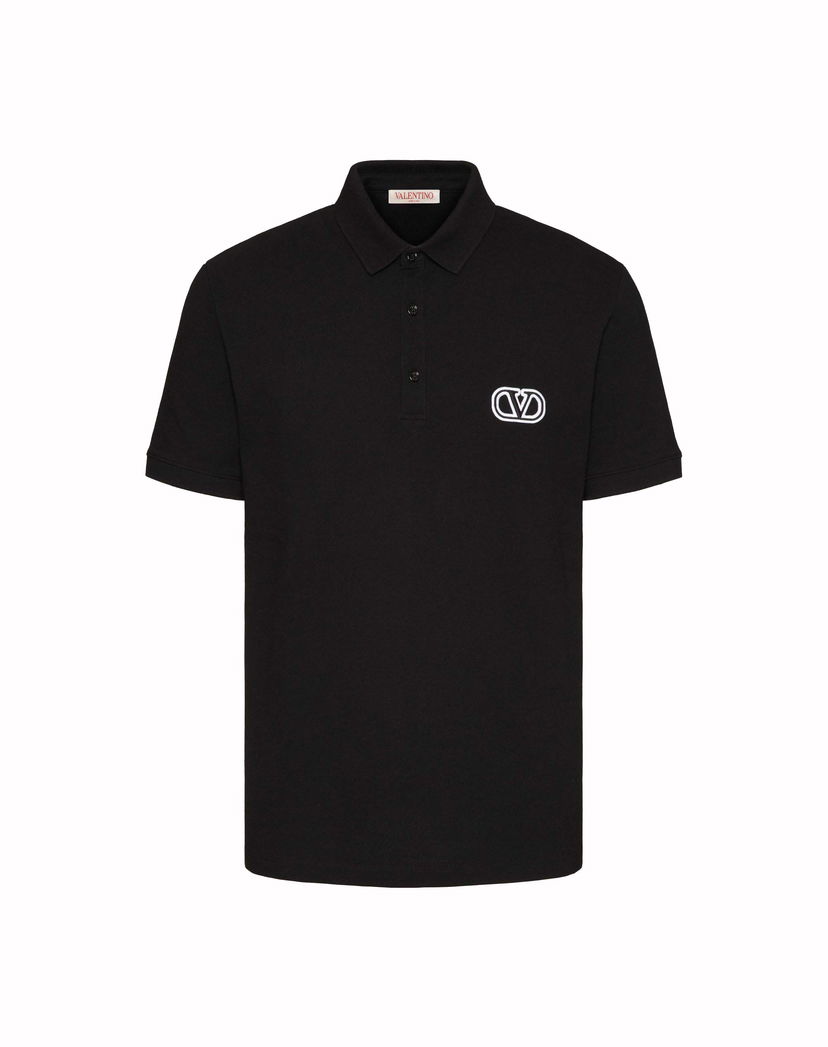 Polo tričko Valentino Vl Logo Poloshirt Black Čierna | 3V3MH01K954_0NO