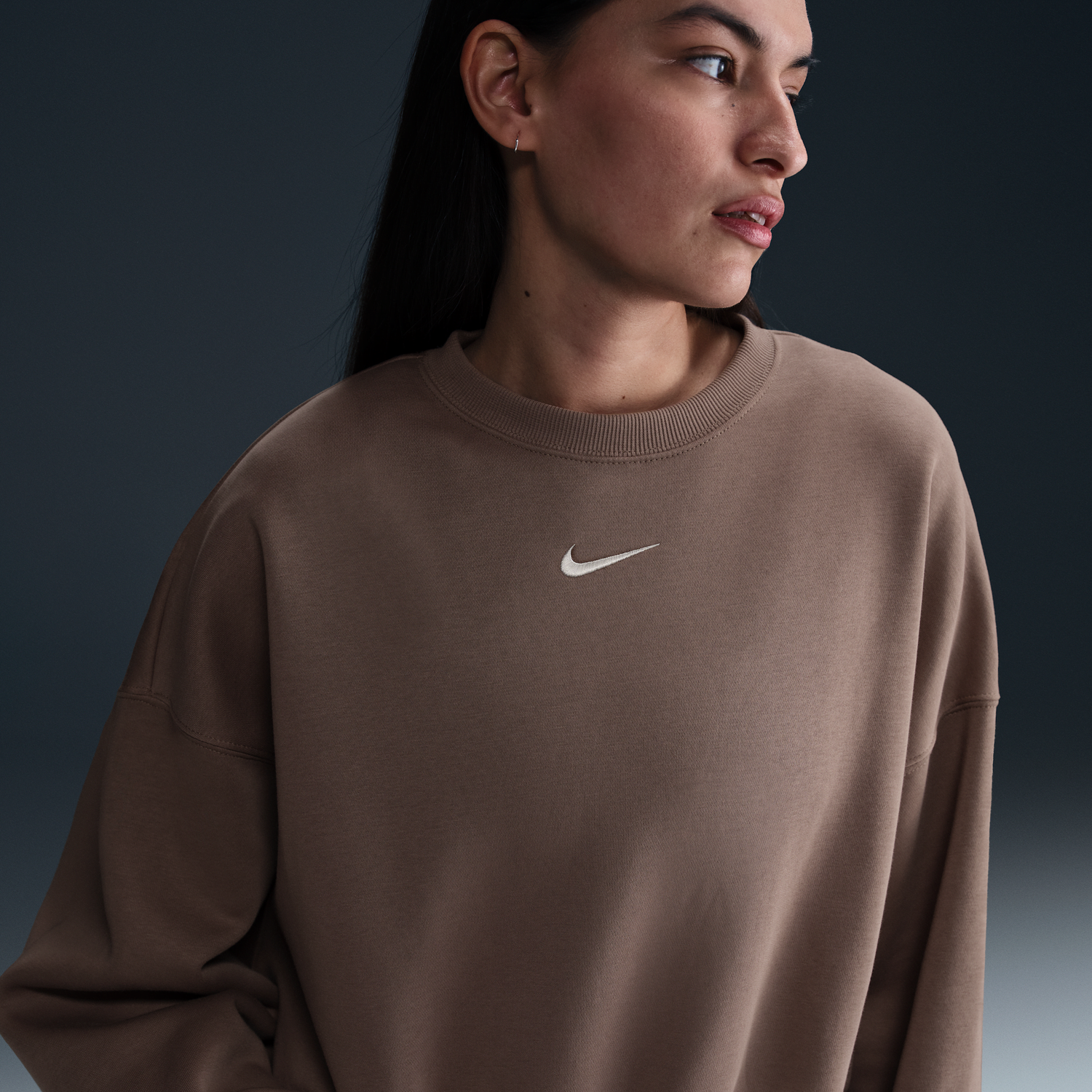 Sveter Nike Nike Sportswear Phoenix Fleece Crew Sweatshirt Hnedá | DQ5761-233, 1