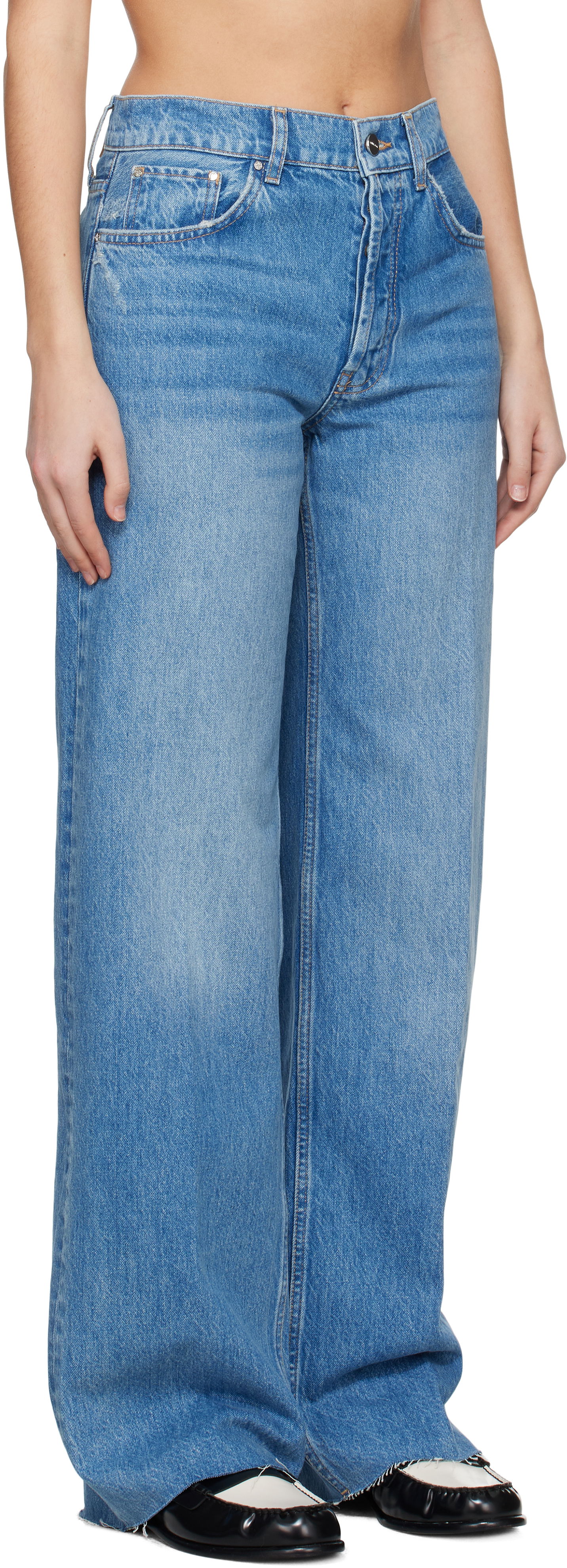 Džínsy Anine Bing Anine Bing Hugh Wide-Leg Jeans Modrá | A-06-7135-447, 1