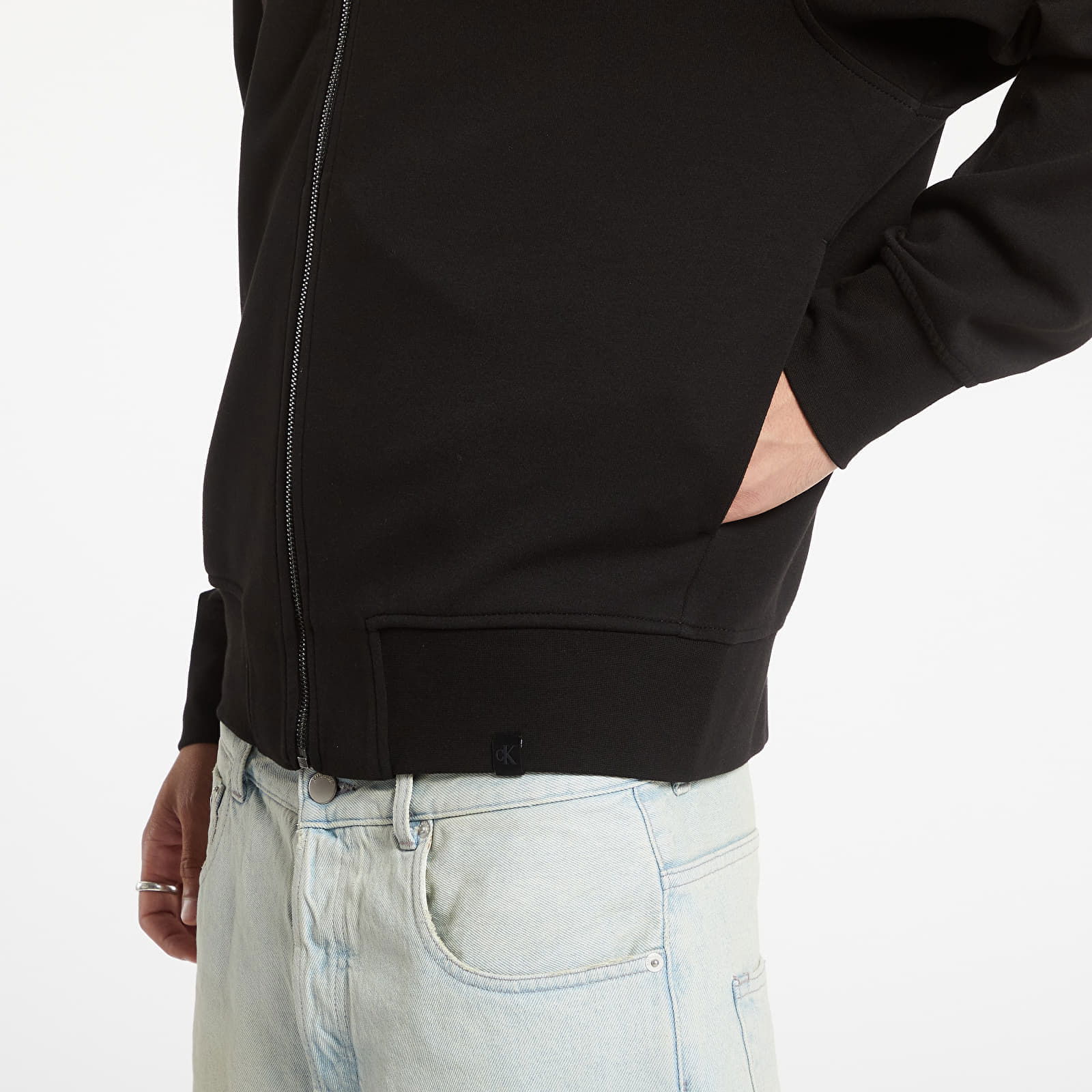 Interlock Zip Through Black