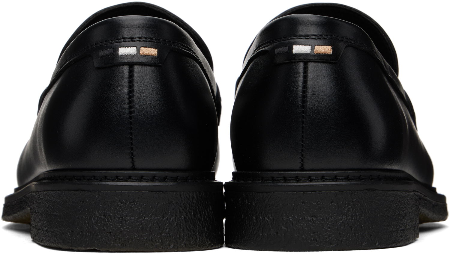 Tenisky a topánky BOSS BOSS Polished-Leather Loafers Čierna | 50536230, 1