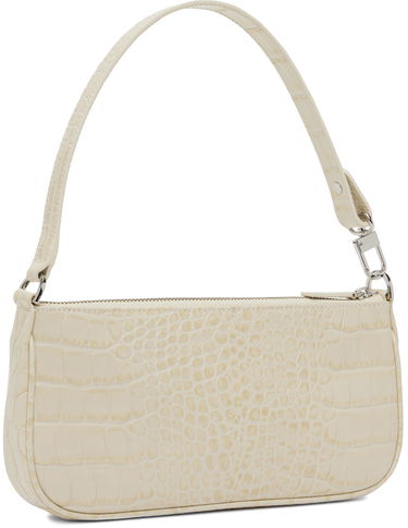 Taška cez rameno BY FAR Croc Embossed Leather Shoulder Bag Biela | 18FWRCLSCEDMED, 2