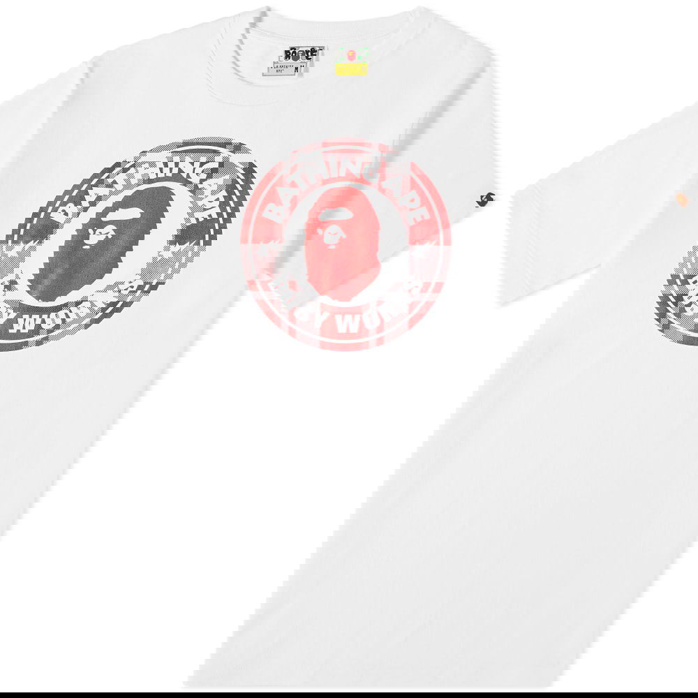 Tričko BAPE Check Gift Busy Works Tee Biela | 001TEI201003F-WHT, 0