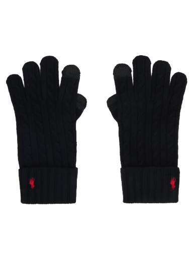 Rukavice Polo by Ralph Lauren Cable Knit Gloves Čierna | PC0713