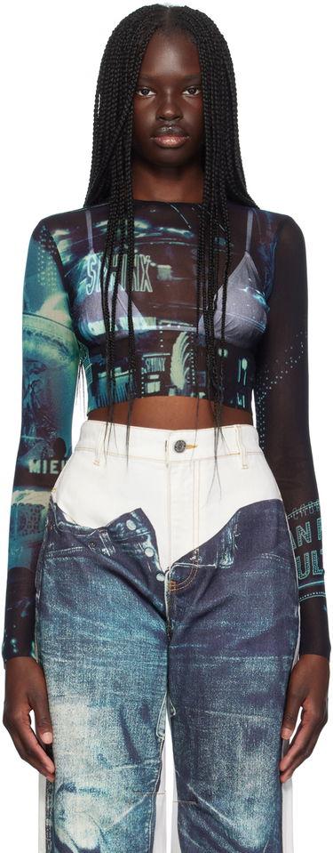 Crop Top Jean Paul Gaultier Gaultier 'The Pigalle Crop' Long Sleeve T-shirt Rôznofarebný | 24/30-F-TO205-T552-59560100, 0