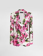 Dolce & Gabbana Turlington Peony Print Jacquard Jacket