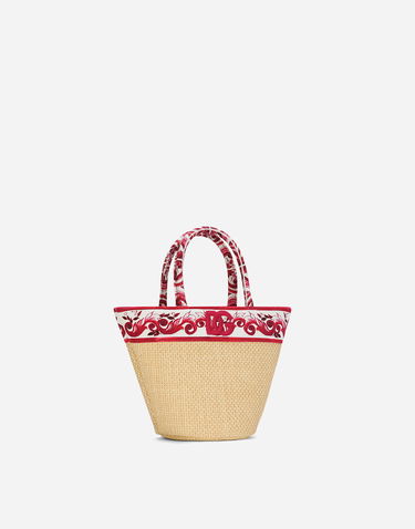 Tote bag Dolce & Gabbana Dolce & Gabbana Straw Tote Bag with Floral Print Béžová | EB0104AU085HE3OB, 2